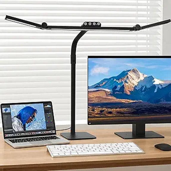 LED Desk Lamp with Adjustable Gooseneck and Dimmable Light