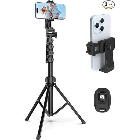 64” Adjustable Tripod for Phone & Camera with Remote
