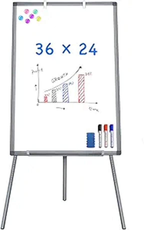 Magnetic Whiteboard Easel Adjustable Portable 36x24