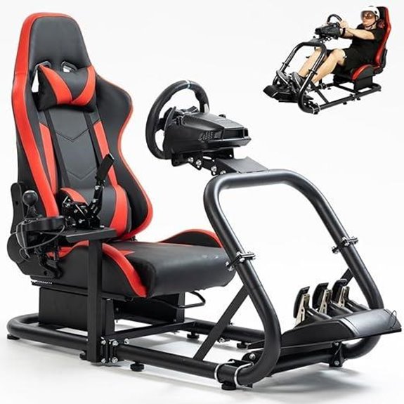 Marada Racing Sim Cockpit Stand with Adjustable Seat