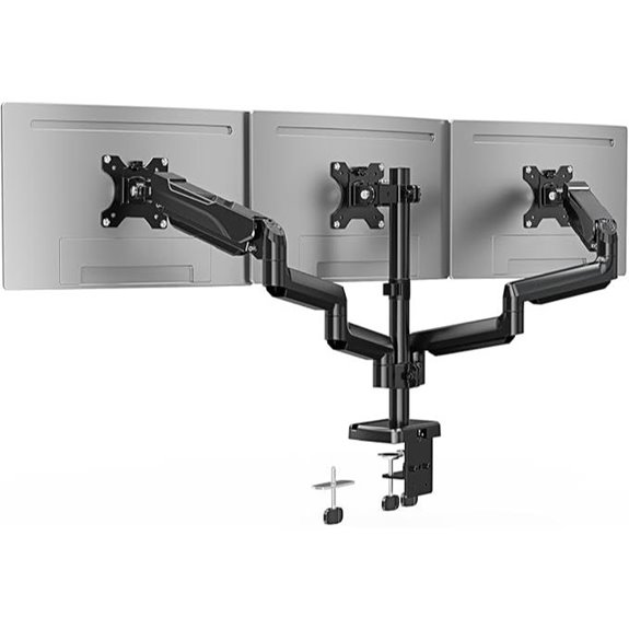 Triple Monitor Desk Mount with Gas Spring