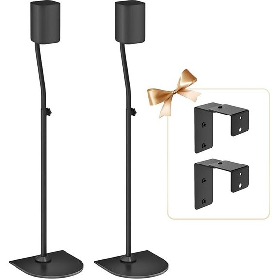 Height Adjustable Speaker Stands with Wall Mount