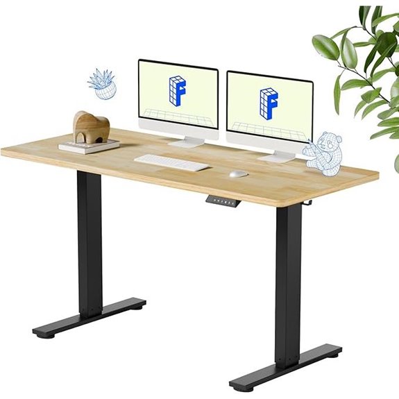 FLEXISPOT EN1 Adjustable Wooden Standing Desk (Black)