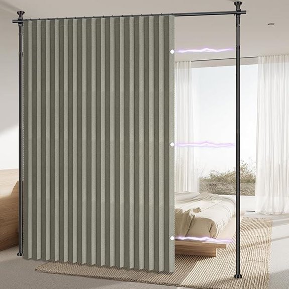AJAZZ Privacy Room Divider Curtains with Rods