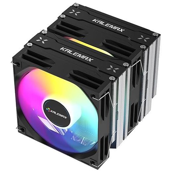 Dual-Tower CPU Cooler with ARGB Fans and Heat Pipes