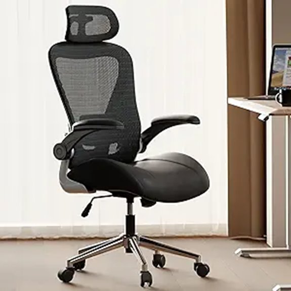 Black Ergonomic Office Desk Chair with Lumbar Support