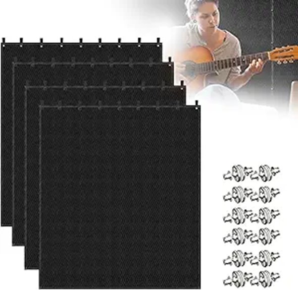 Soundproof Blanket for Door 4 pcs Black