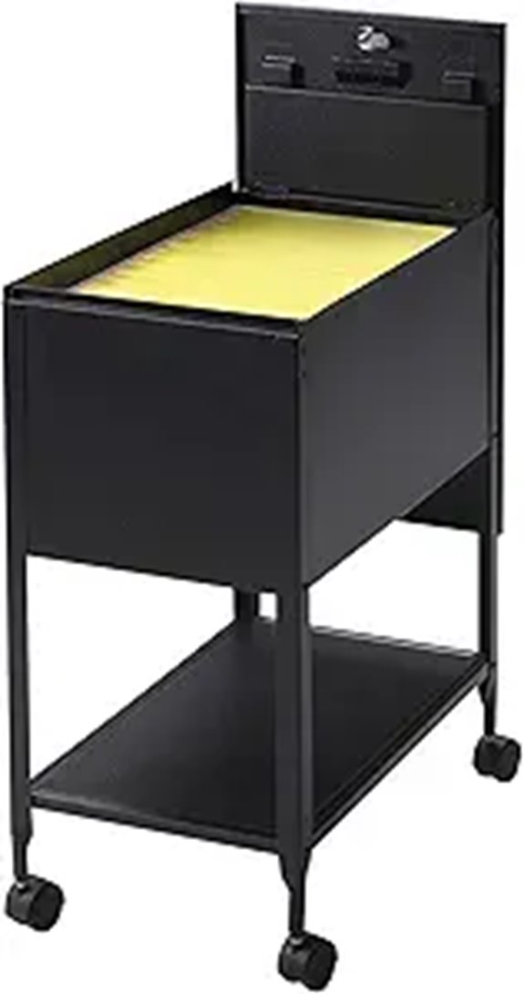 Lorell Standard Lock Mobile File Black 28.35 x 16.54 x 6.50
