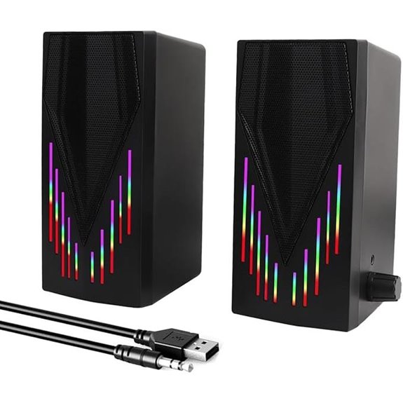 Black RGB PC Desktop Gaming Speakers