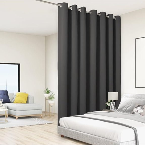 BONZER Room Divider Curtain Blackout Insulated Dark Grey
