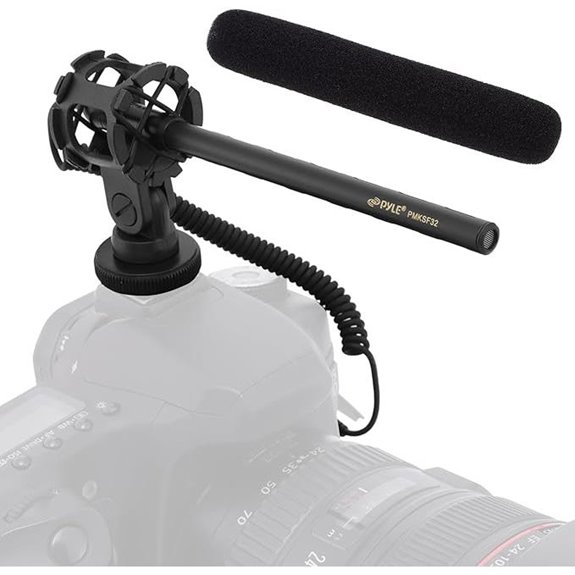 Pyle Shotgun Microphone for Cameras with Windscreen