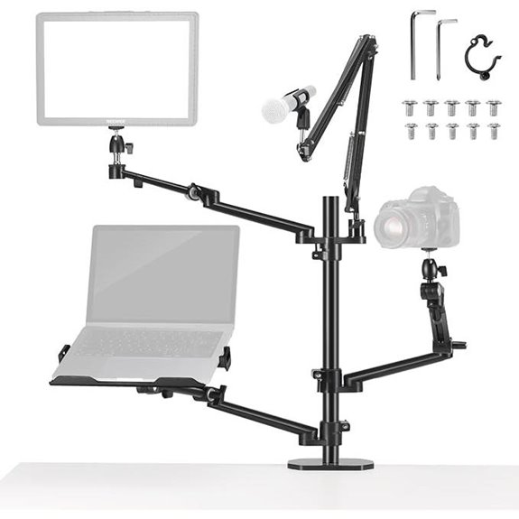 NEEWER Camera Stand with 4 Boom Arms for Streaming