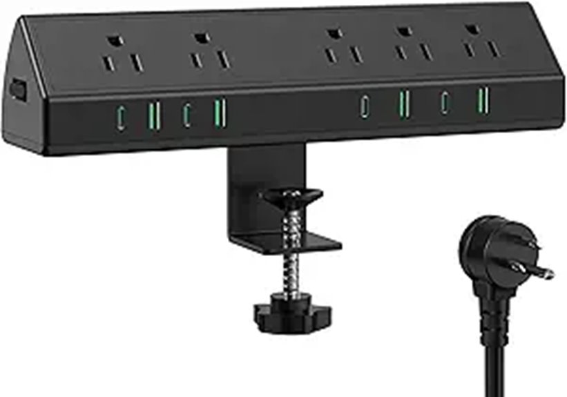 Jgstkcity Desk Clamp Power Strip with USB-C/A