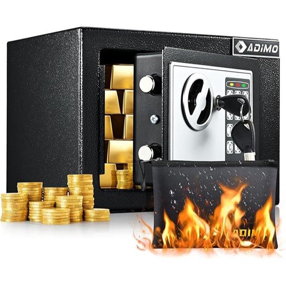 ADIMO Small Fireproof Water-Resistant Safe Box