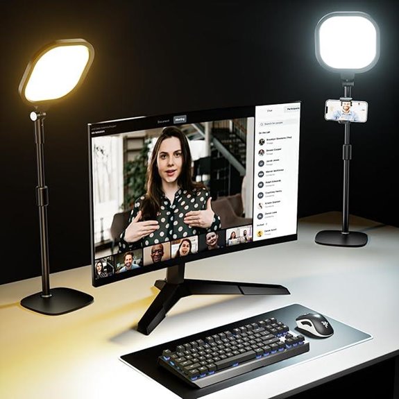 LitONES Conference Video Lights with Stand & Phone Holder