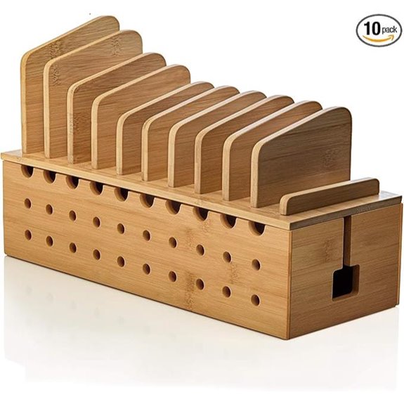 Prosumer's Multi-Device Charging Station with Bamboo Organizer
