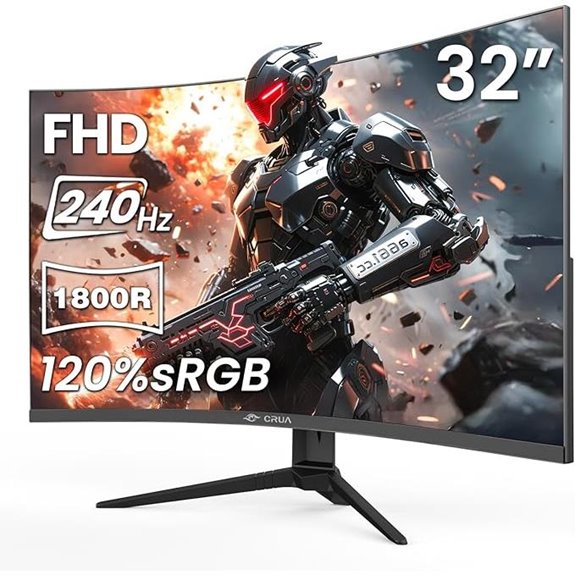 CRUA 32 Curved Gaming Monitor 240Hz HDMI & DP