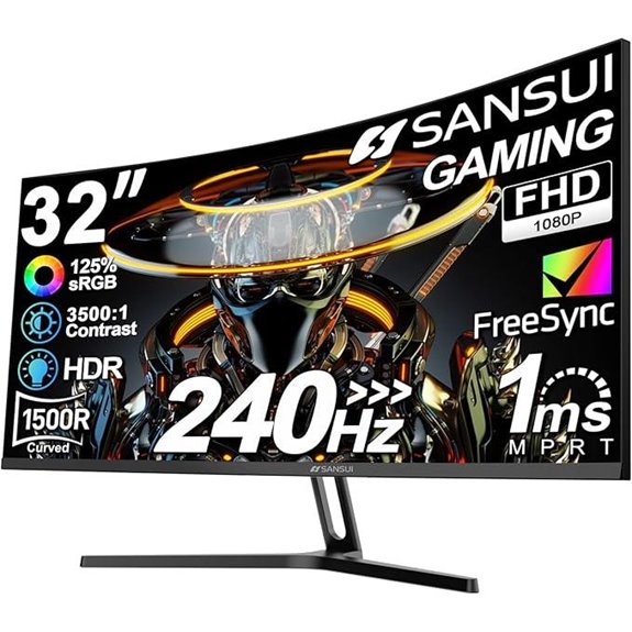 SANSUI 32 Curved 240Hz Gaming Monitor with HDR