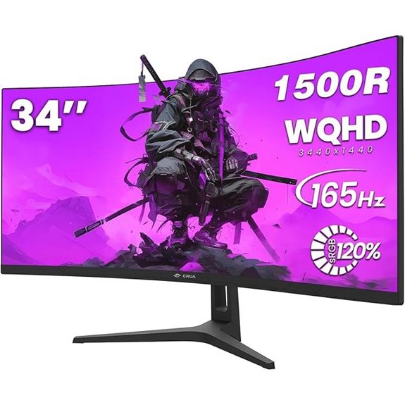 CRUA 34 Curved Gaming Monitor 3440x1440 165Hz