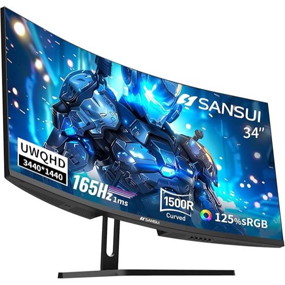 SANSUI 34 Curved Gaming Monitor 3440x1440 165Hz