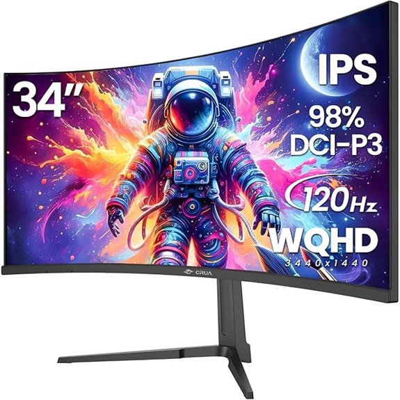 CRUA 34 Curved Gaming Monitor WQHD 120Hz