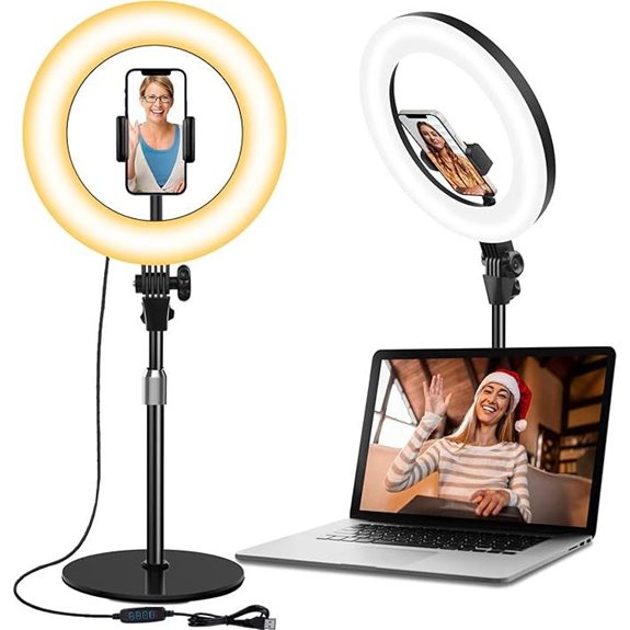 Desk Ring Light with Stand for Video Calls and Streaming