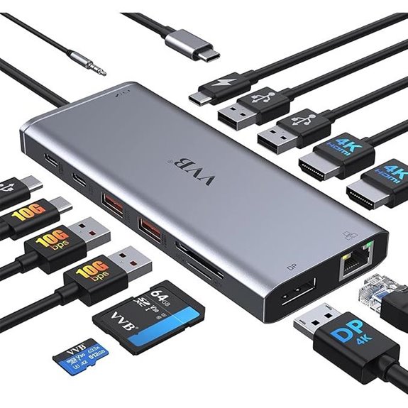 USB-C Docking Station with Dual 4K HDMI & Multiple Ports