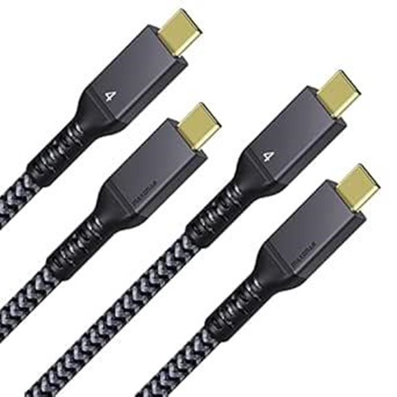 Maxonar 2-Pack 6.6Ft Thunderbolt 4 Cable 240W