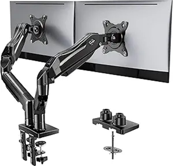 dual adjustable monitor mount