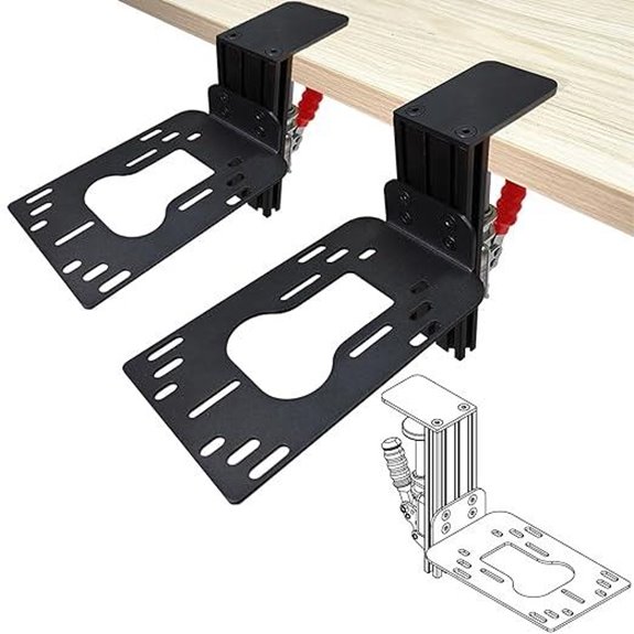 WELLMETE 2-Pack Hotas Flight Desk Mount