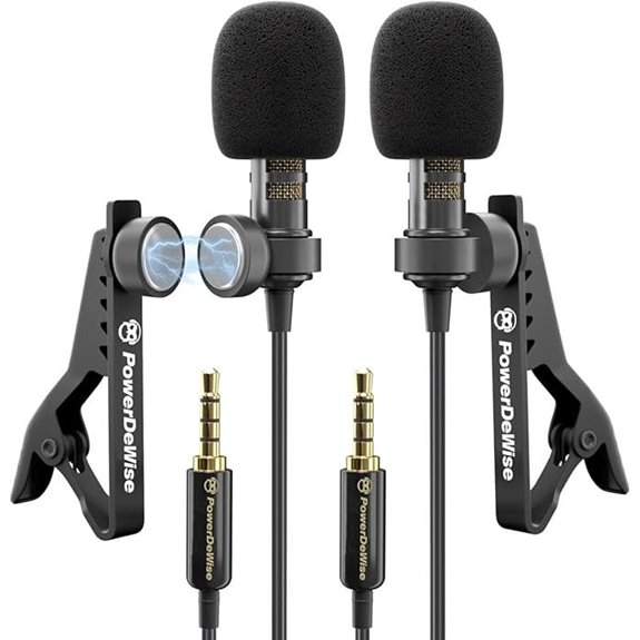 PowerDeWise Dual Lavalier Microphone Set for iPhone