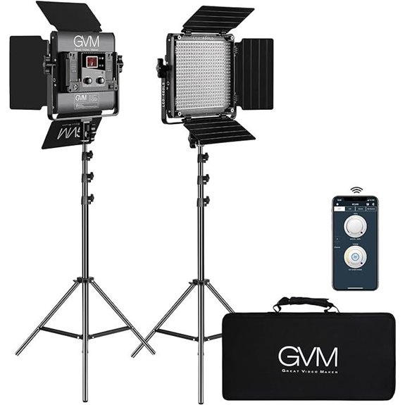 GVM 2-Pack LED Video Light Kits with App Control