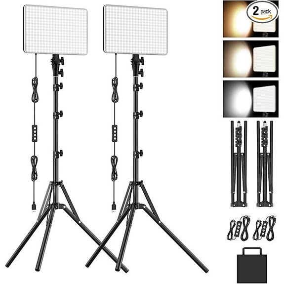 Anautin 2-Pack LED Video Lighting Kit