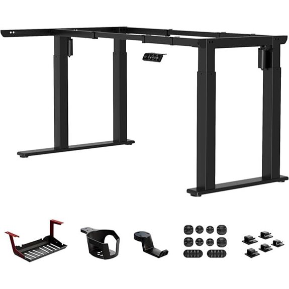 L-Shape Standing Desk Frame with Dual Motors
