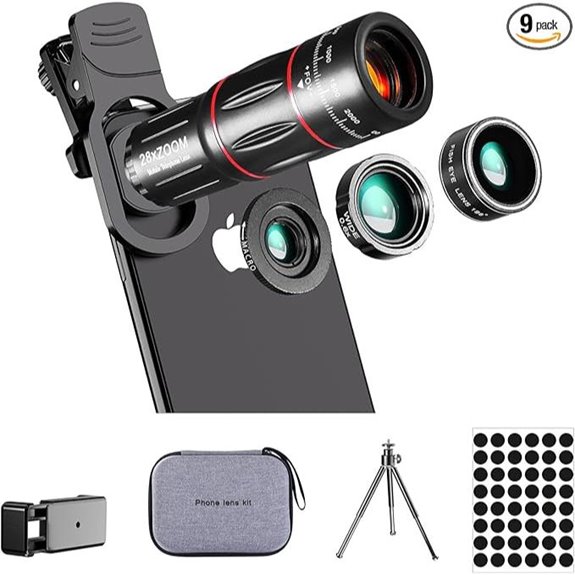 Smartphone Camera Lens Kit with 28X Telephoto & Fisheye