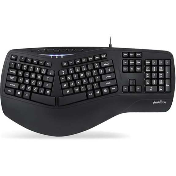 Perixx PERIBOARD-312 Ergonomic Backlit Keyboard
