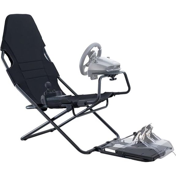 VIVO Foldable Racing Simulator Chair with Wheel Stand