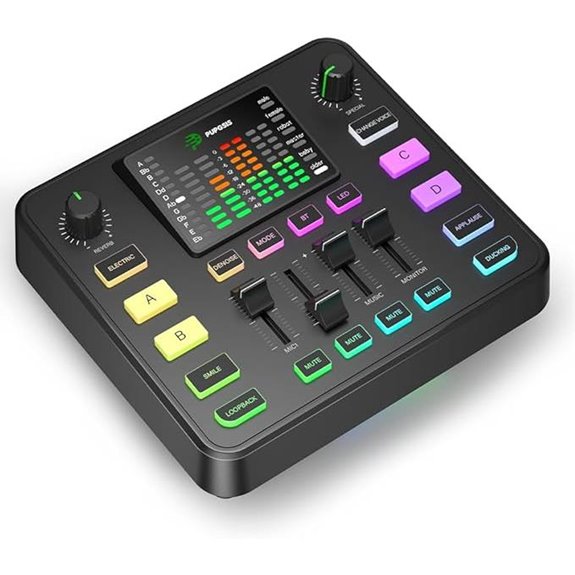 Pupgsis Gaming Audio Mixer with Voice Changer and RGB