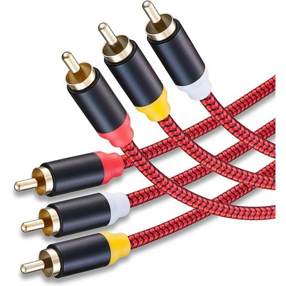 Audio Video RCA Cable 3Ft 24K Gold Plated