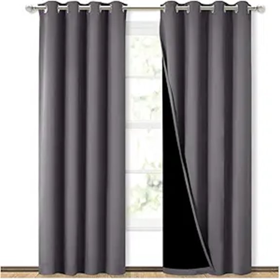 NICETOWN Grey Blackout Curtain Panels (52x84 inches)