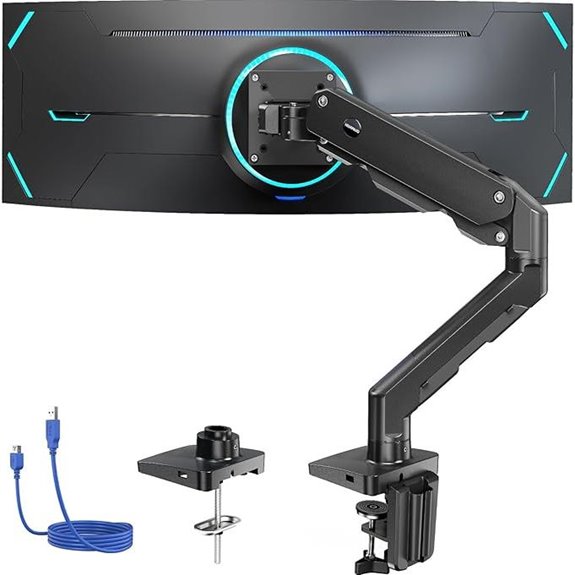 HUANUO Heavy Duty Adjustable Monitor Arm for 13-49 Inch Screens