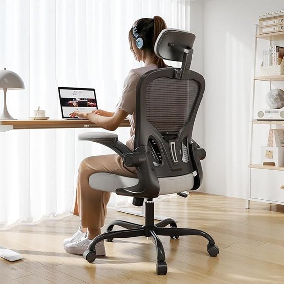 Ergonomic Office Chair with High Back & Flip Arms