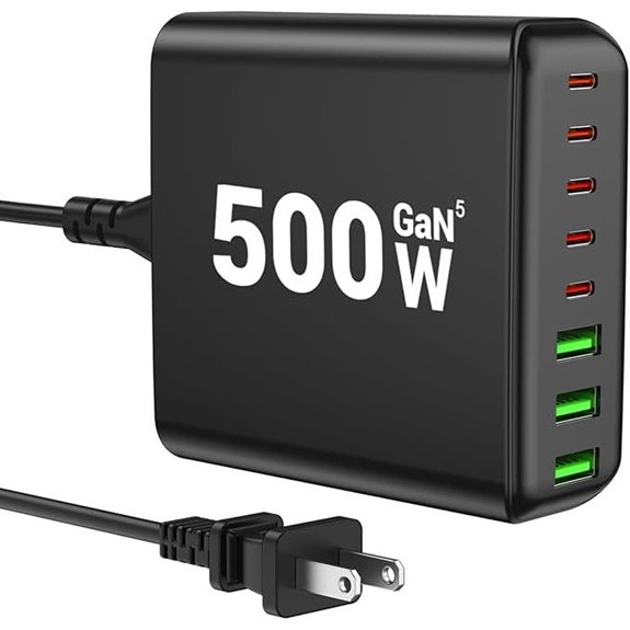 500W 8-Port USB C Charger Station for Laptops and Phones