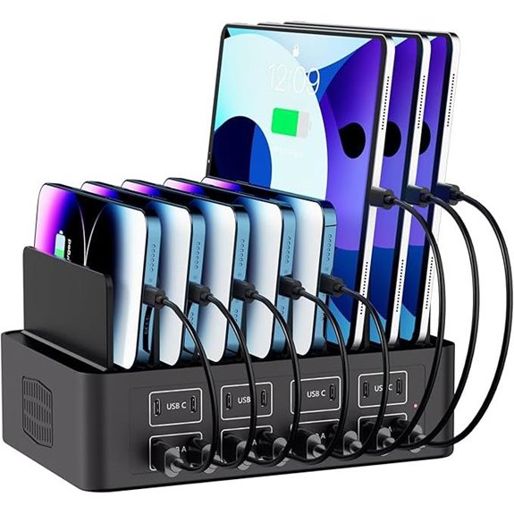 150W 16-Port USB C Charging Station Organizer