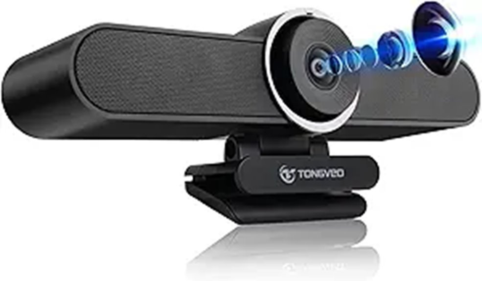 4K Webcam with Microphones & AI Auto Framing