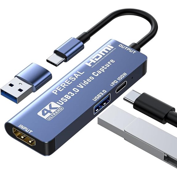 USB 3.0 4K HDMI Capture Card with 100W PD