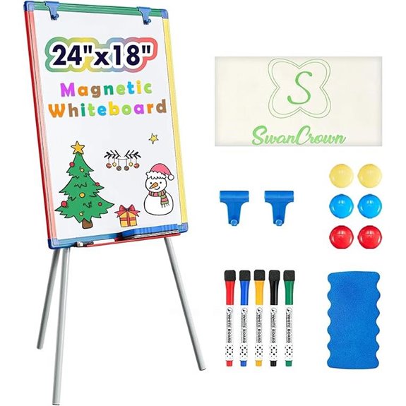 Kids Magnetic Whiteboard with Adjustable Stand