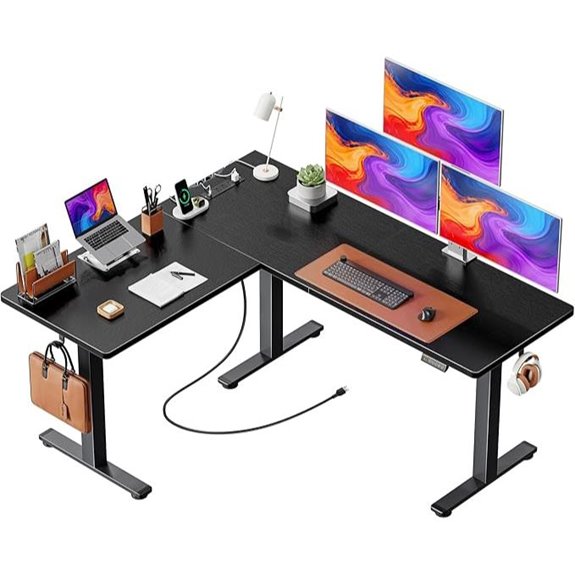 Huuger L-Shaped Standing Desk with Power Outlets