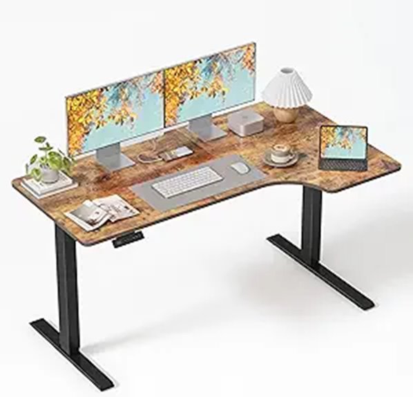 FEZIBO 55x32 Inch L-Shaped Electric Standing Desk