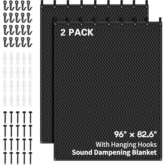 Large Sound Dampening Studio Blanket (2 pcs 96x80)